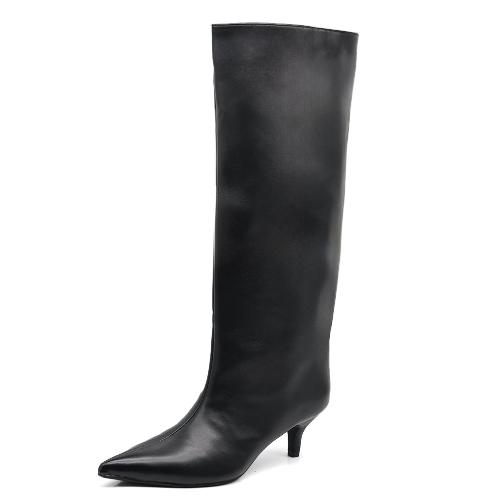 Stivali Donna al Ginocchio con Tacco Medio e Punta Affusolata – Eleganti e Versatili A9813 nero