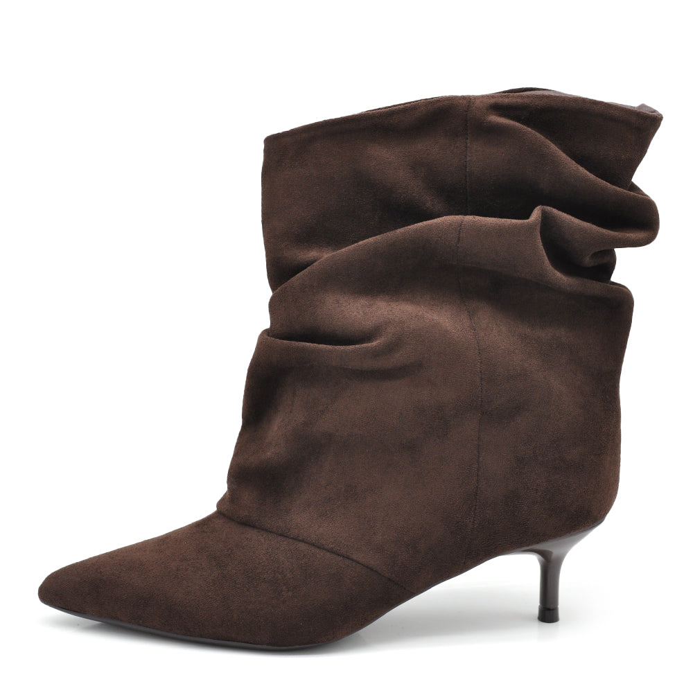Stivaletti Donna Gambale Largo Morbido – Tronchetti Slouchy con Tacco Medio Elegante HL227-77