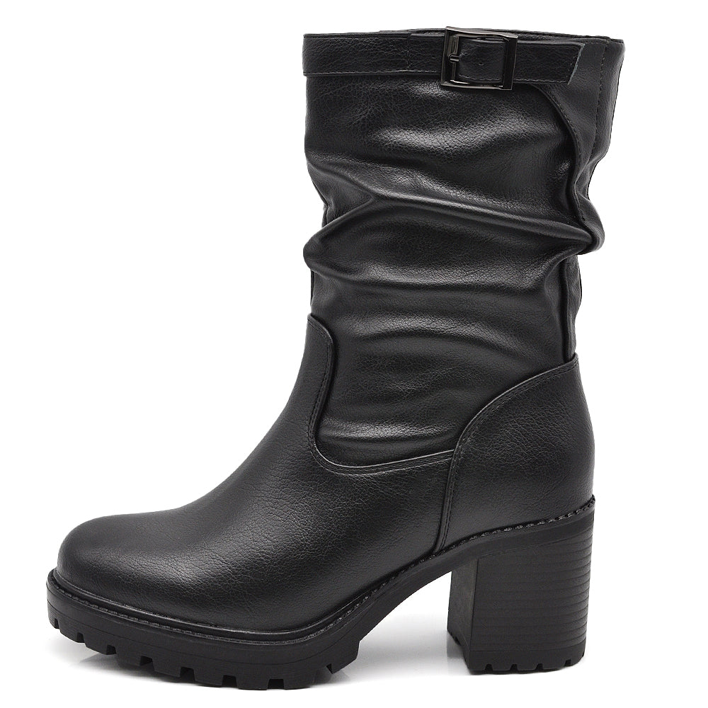 Stivaletti Tronchetti Da Donna Tacco Medio Elastico Cavilgia Platform G699