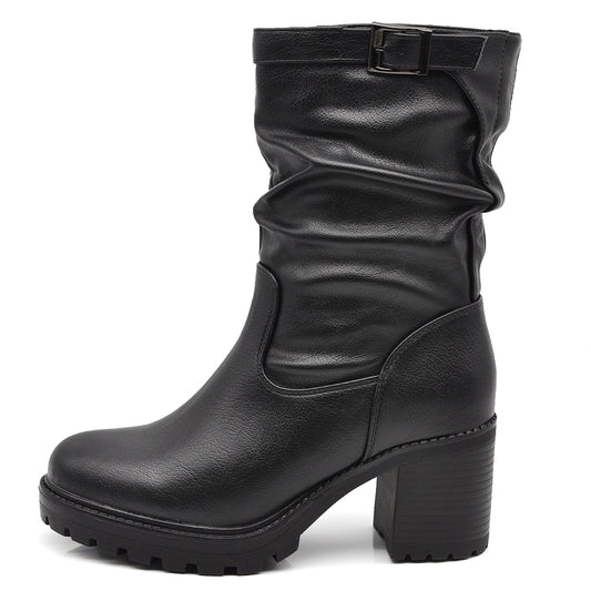 Stivaletti Tronchetti Da Donna Tacco Medio Elastico Cavilgia Platform G699