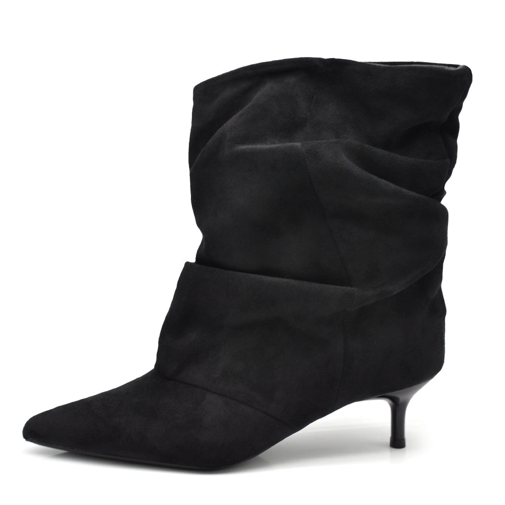 Stivaletti Donna Gambale Largo Morbido – Tronchetti Slouchy con Tacco Medio Elegante HL227-77