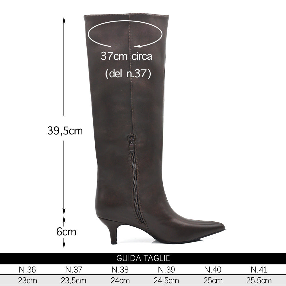 Stivali Donna al Ginocchio con Tacco Medio e Punta Affusolata – Eleganti e Versatili A9813 nero