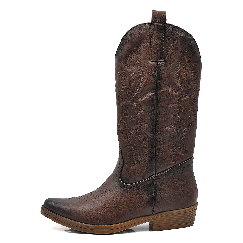 Stivali Stivaletti Da Donna Texani Cowboy Cowgirl A Punta Etnici