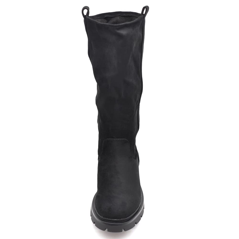 Stivaletti Stivali Biker al Polpaccio Da Donna Camoscio Sintetico GR-6611 nero camel celeste