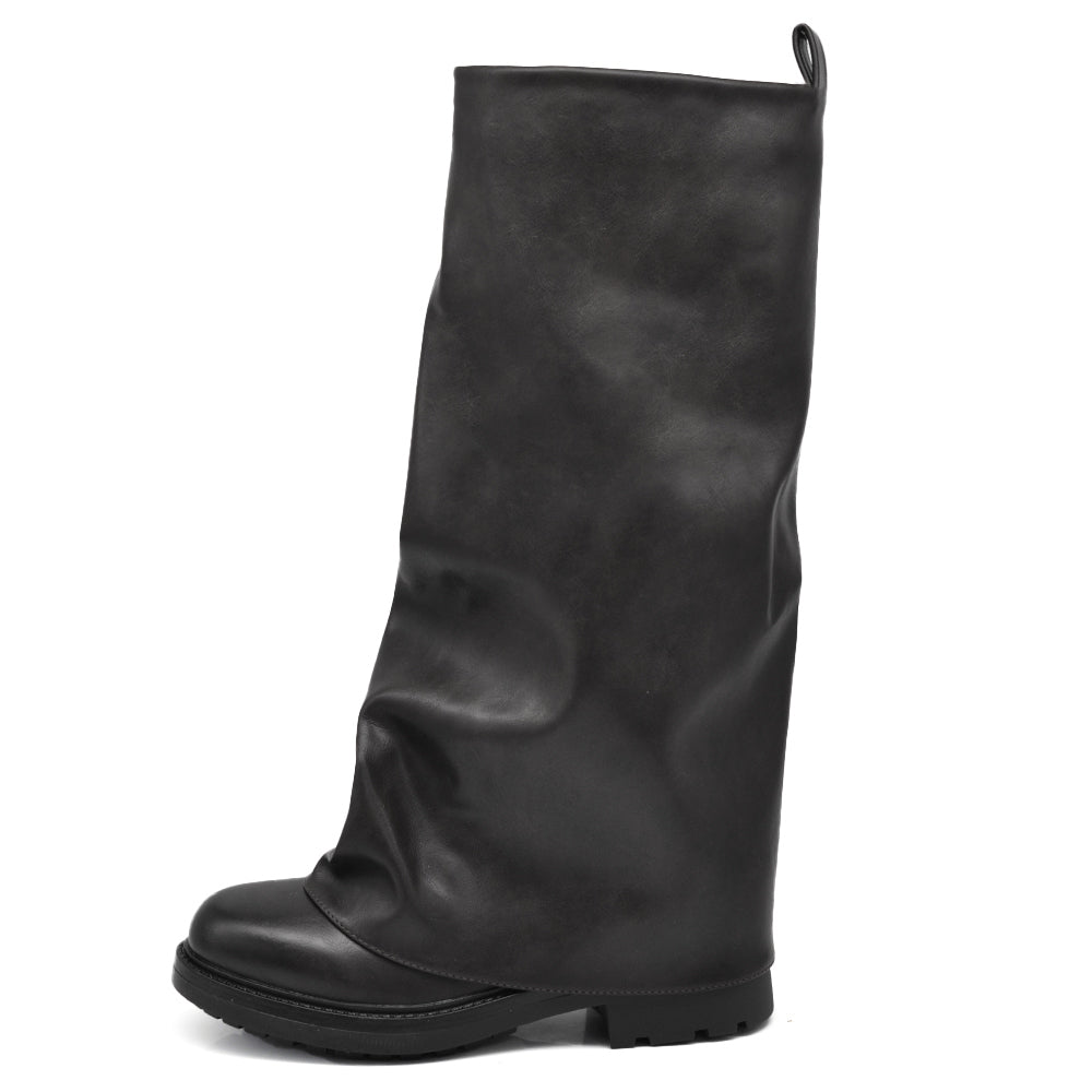 Stivali da Donna Oversize Slouchy Stile Oversize Robin con Gambale Ampio e Suola Spessa Antiscivolo GA036