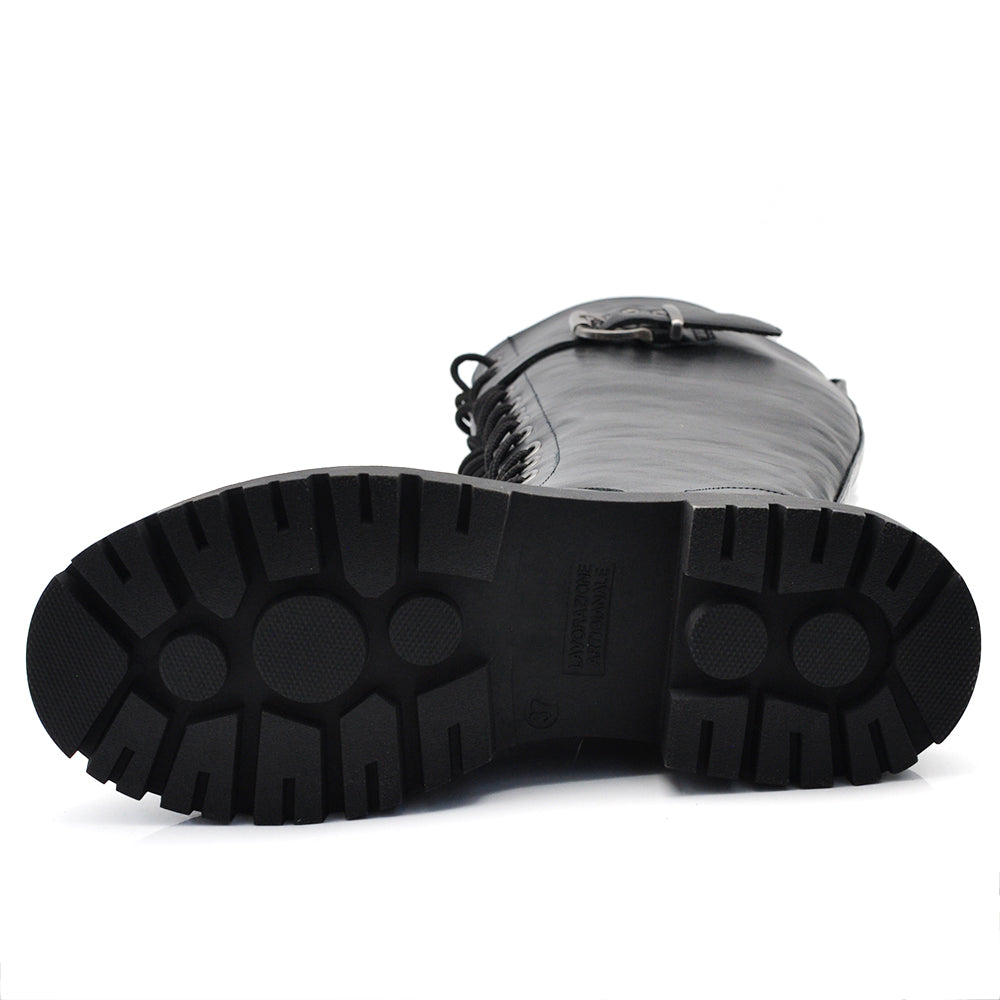 Stivali Anfibi Militari alti da Donna con fibbia MP2747-4 neri