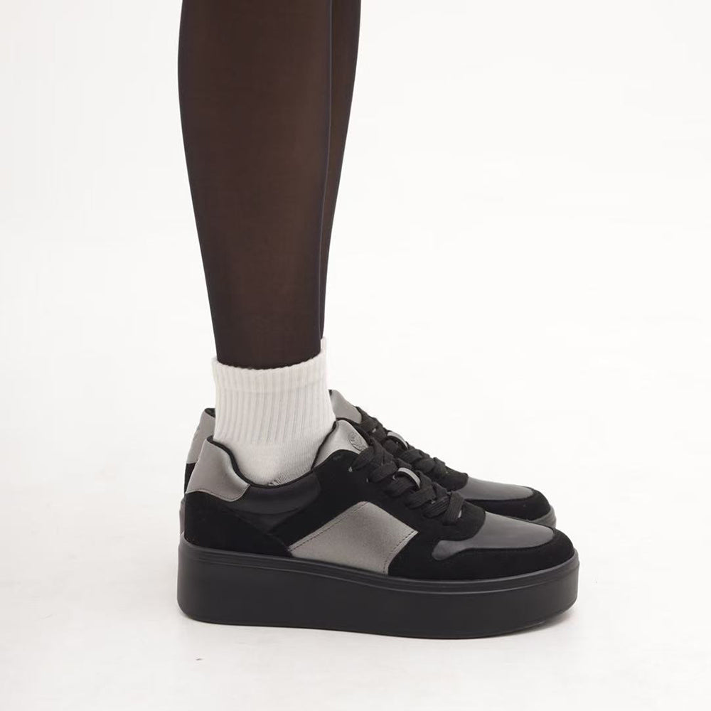 Sneakers Scarpe Sportive Da Ginnastica Donna Con Platform MP2736-1 nero beige